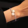 Luxury pearl bracelet with zirconia